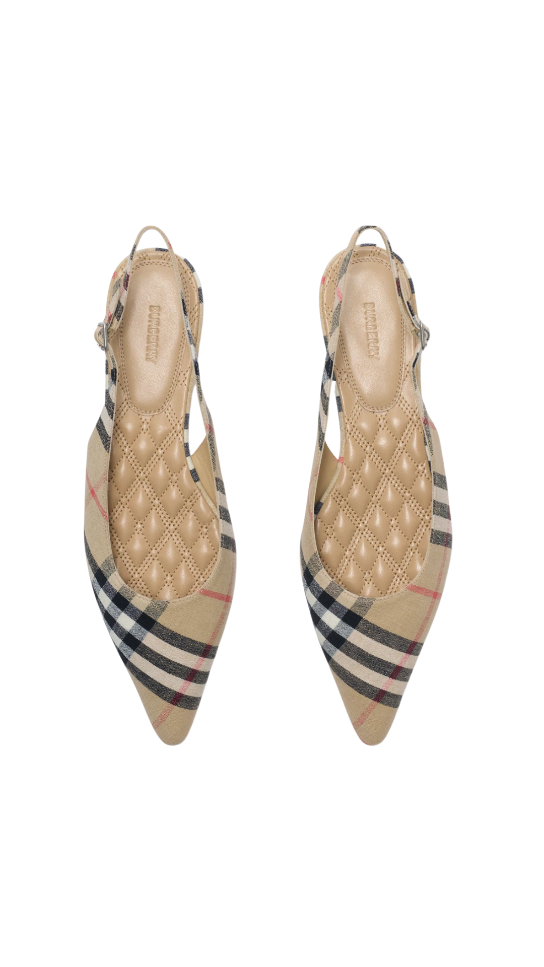 Check Dame Slingback Ballerinas in Sand