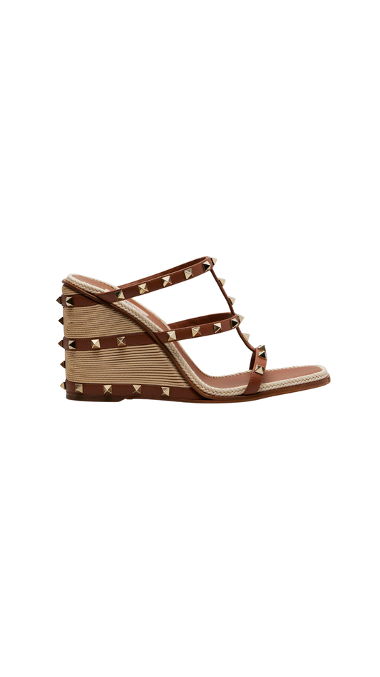 Rockstud Leather Espadrille Sandals