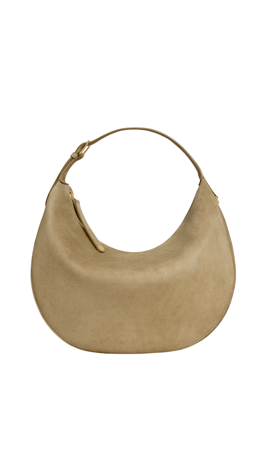 Large Celine Lulu Suede Calfskin in Stone Beige