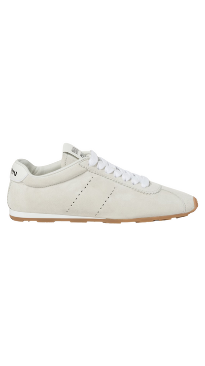 Plume Suede Sneakers in White