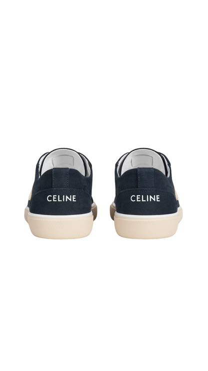 Celine Alan Sneakers With Triomphe In Navy Canvas