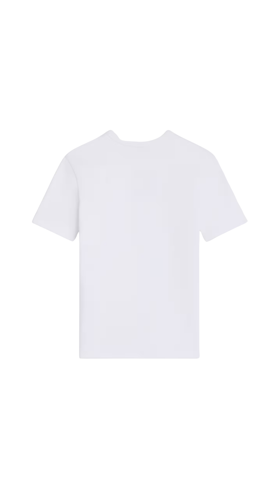 Triomphe T-Shirt In Off White / Navy Ribbed Cotton Jersey