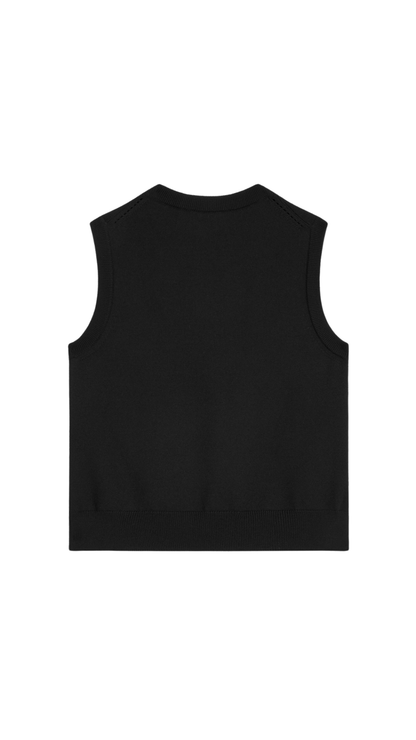 Top In Black Fine Wool