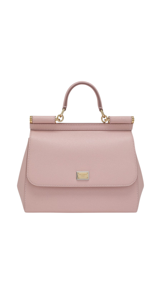 Large Sicily Handbag in Pink Dauphine Calfskin