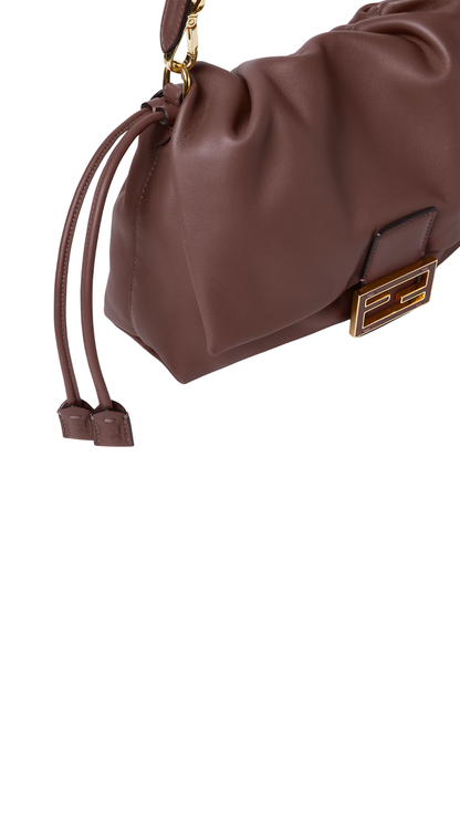 Mamma Baguette Medium in Mahogany Brown Nappa Leather Bag