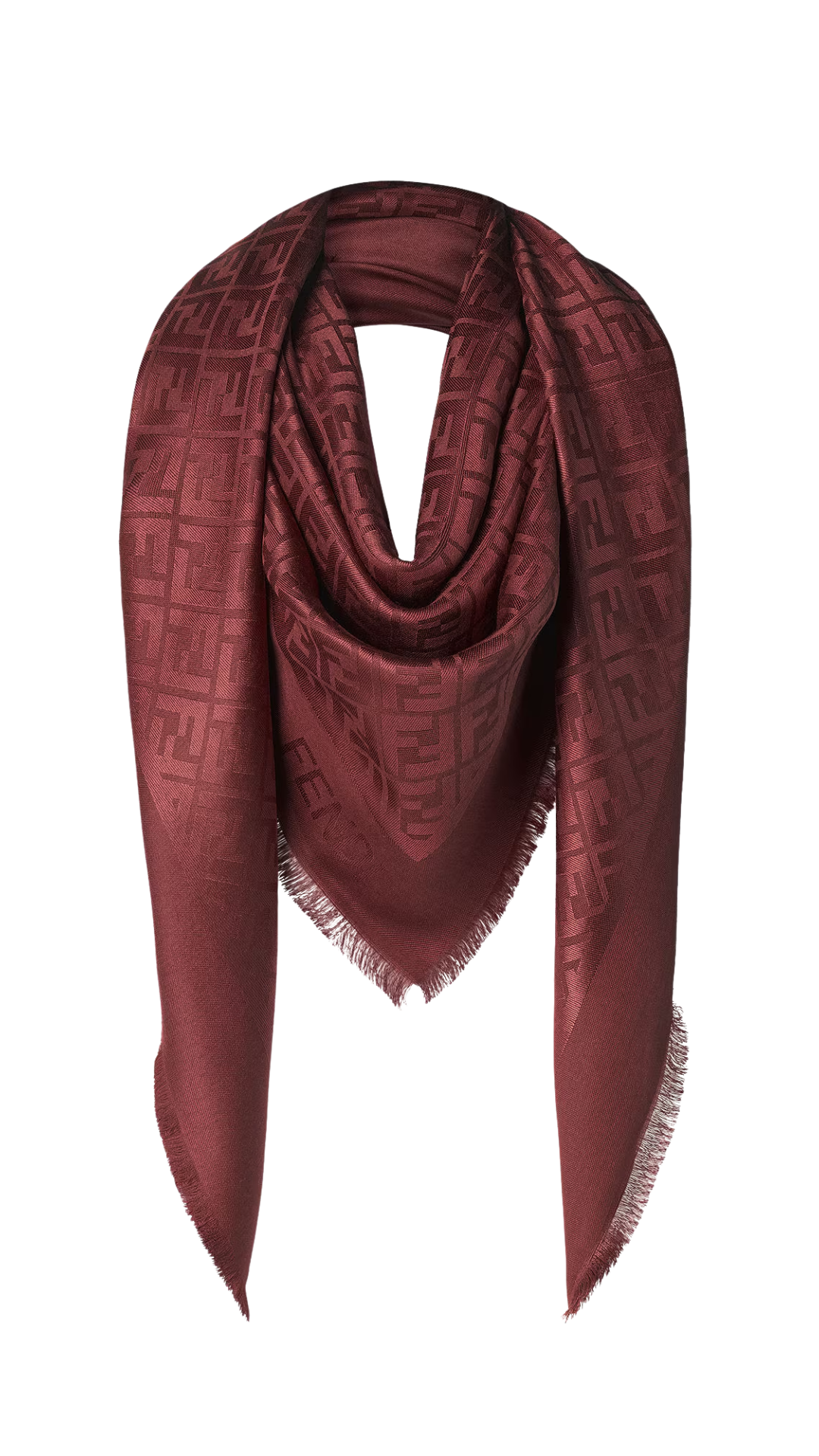FF Shawl in Burgundy Silk and Wool Shawl