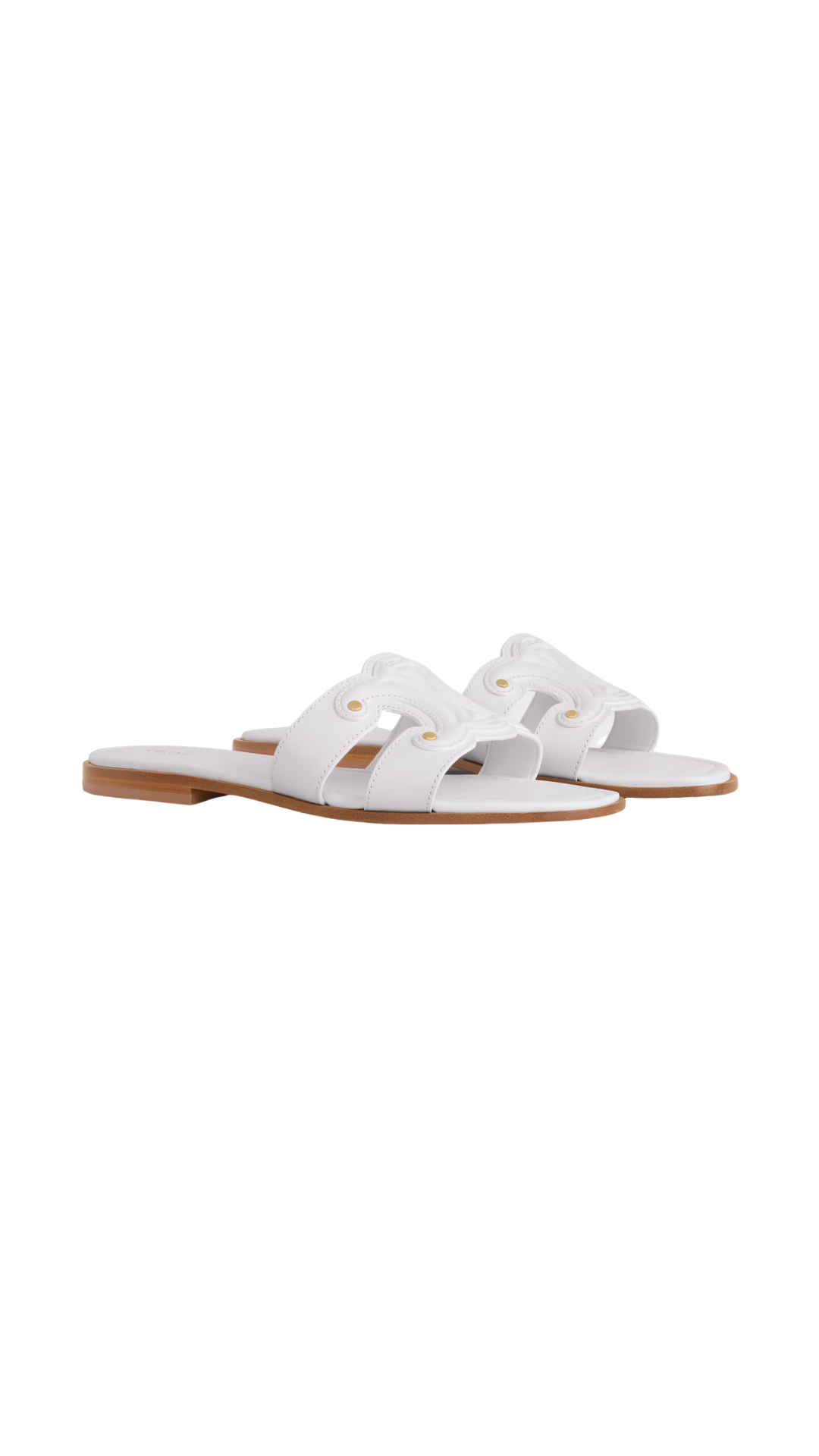 Marina Mule In White Calfskin
