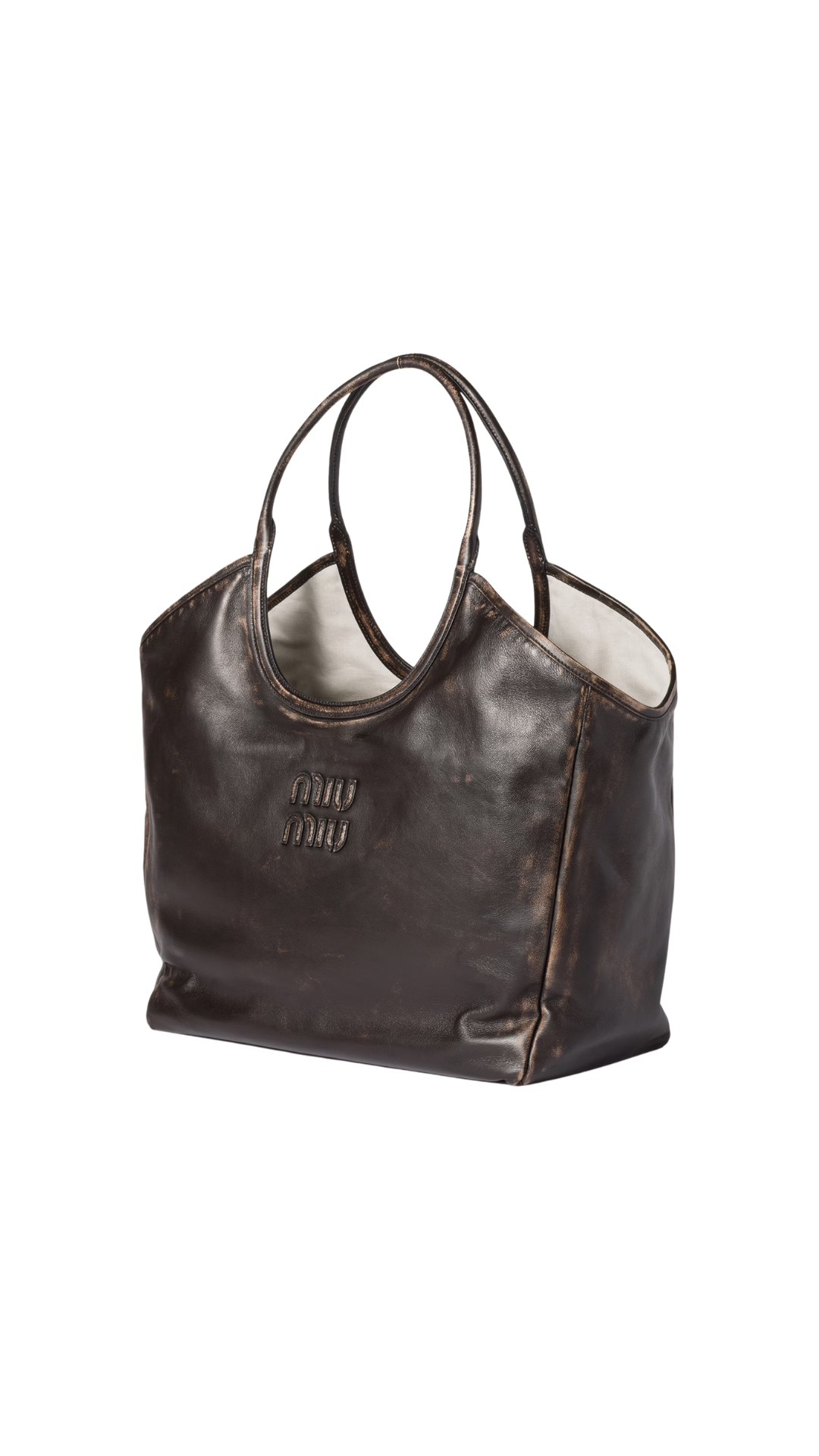 IVY in Coffee Leather Tote Bag