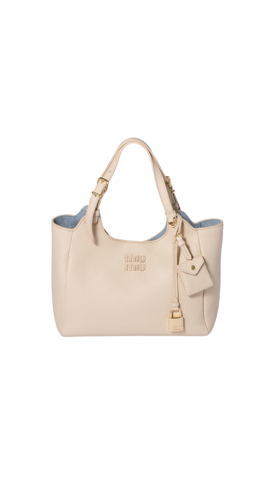 Leather Handbag in Travertine/Periwinkle