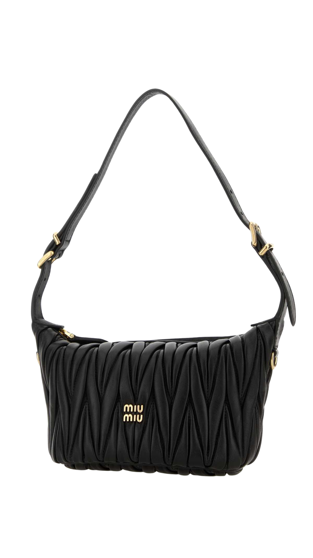 Matelassé Nappa Leather Pouch in Black