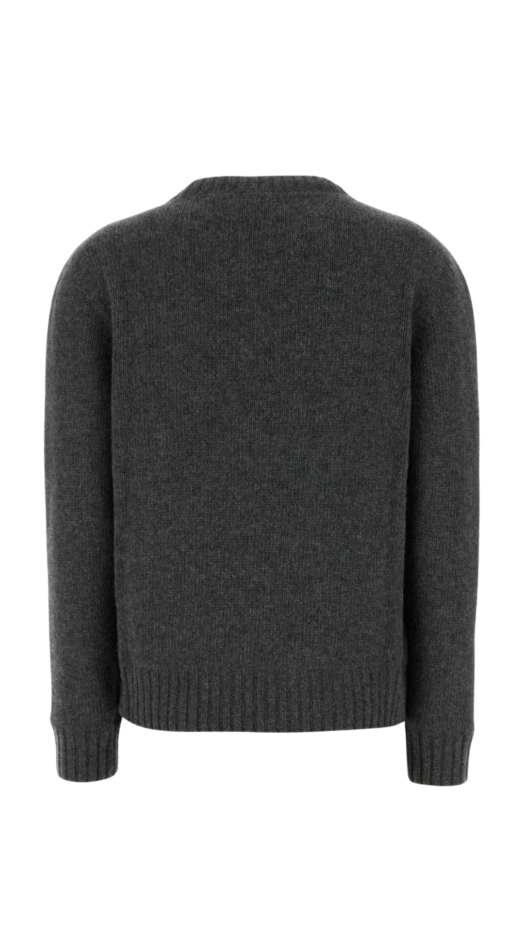 Cashmere and Wool Prada Logo Crew-Neck Sweater in Gray