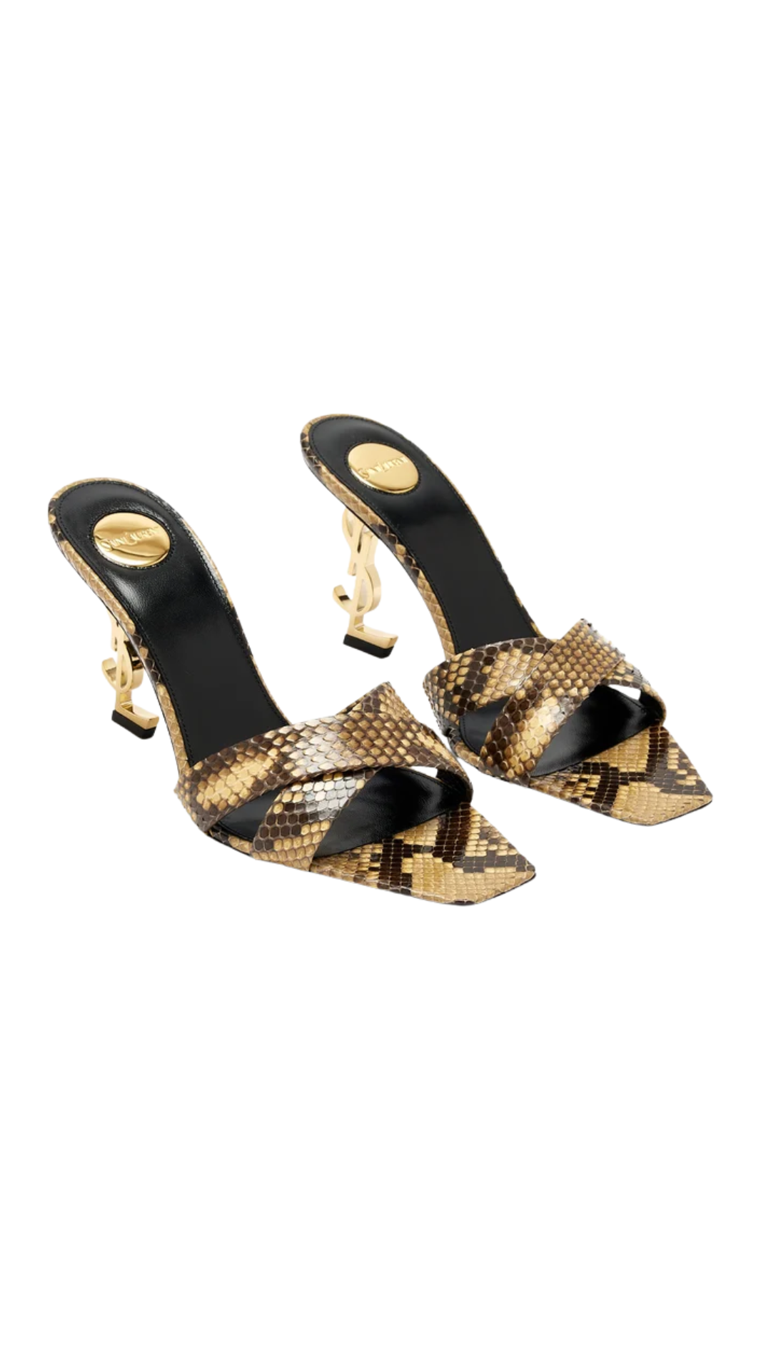 Opyum Mules in Python-Embossed Leather