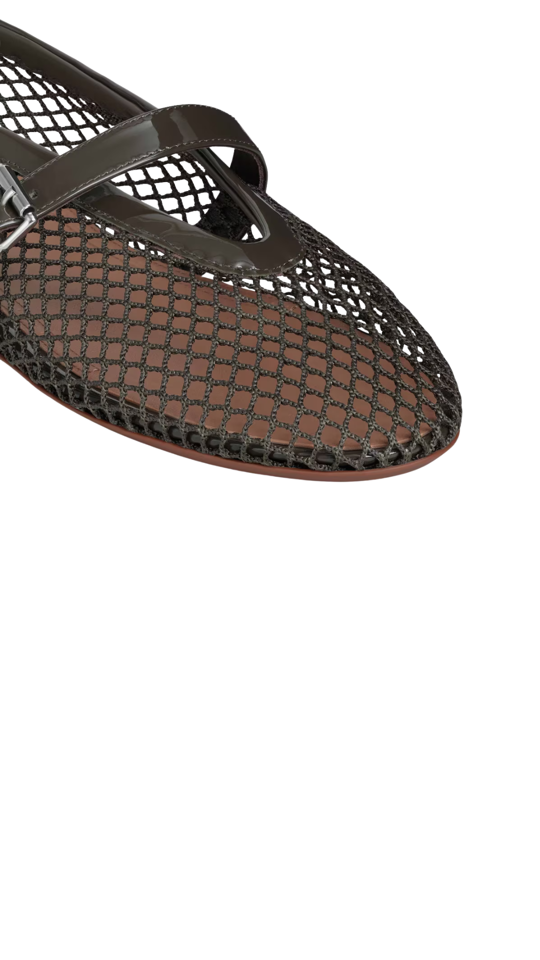 Ballet Flats in Fishnet Khaki