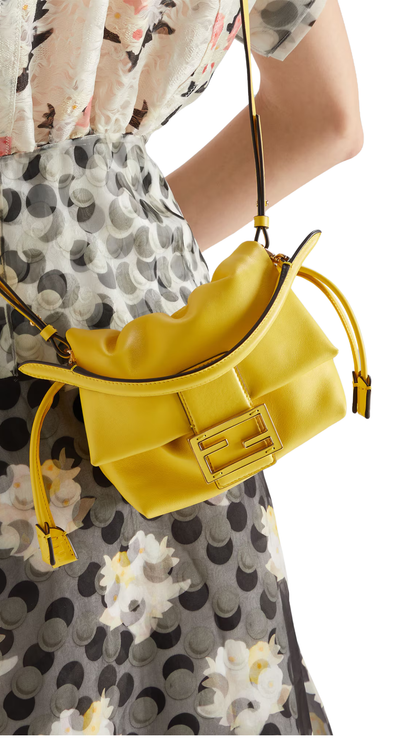 Mamma Baguette Small in Broom Yellow Nappa Leather Mini-Bag