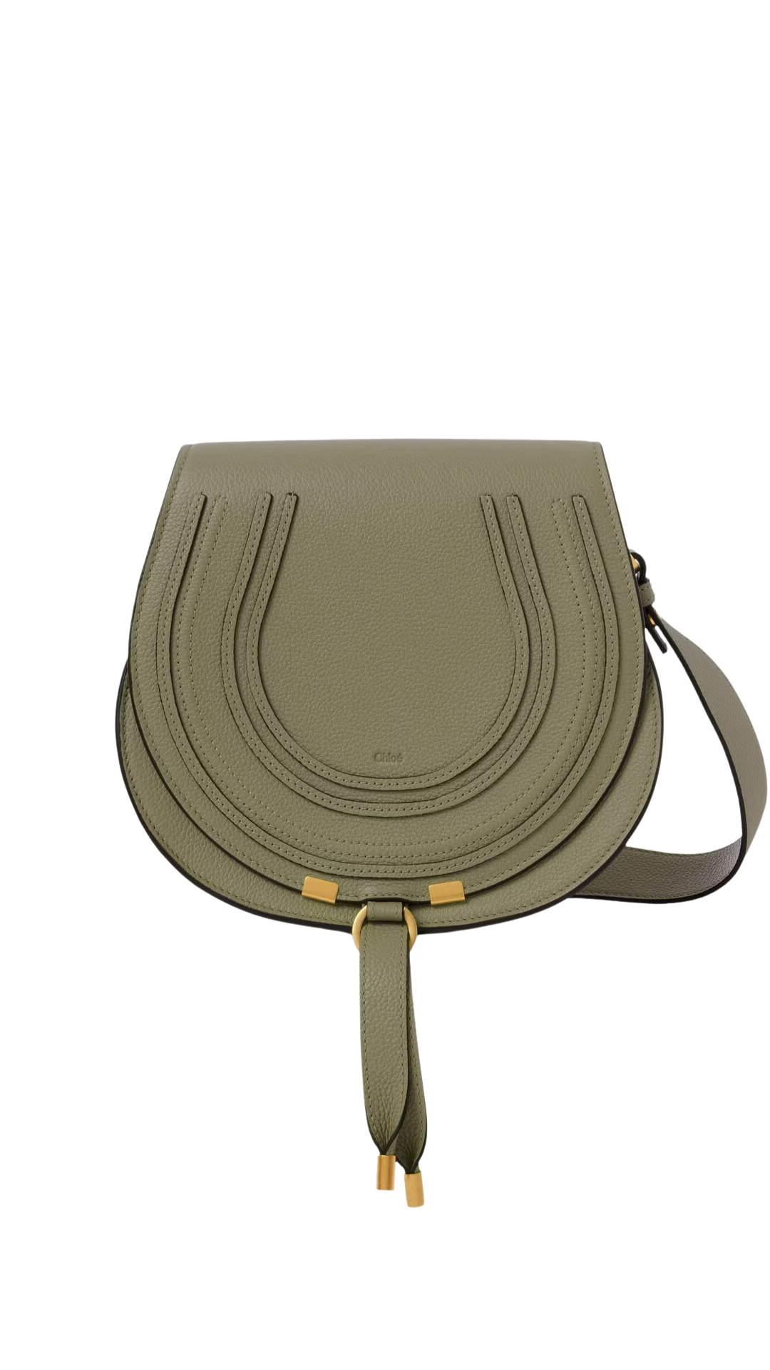Marcie Saddle Bag In Aloe Green Grained Leather