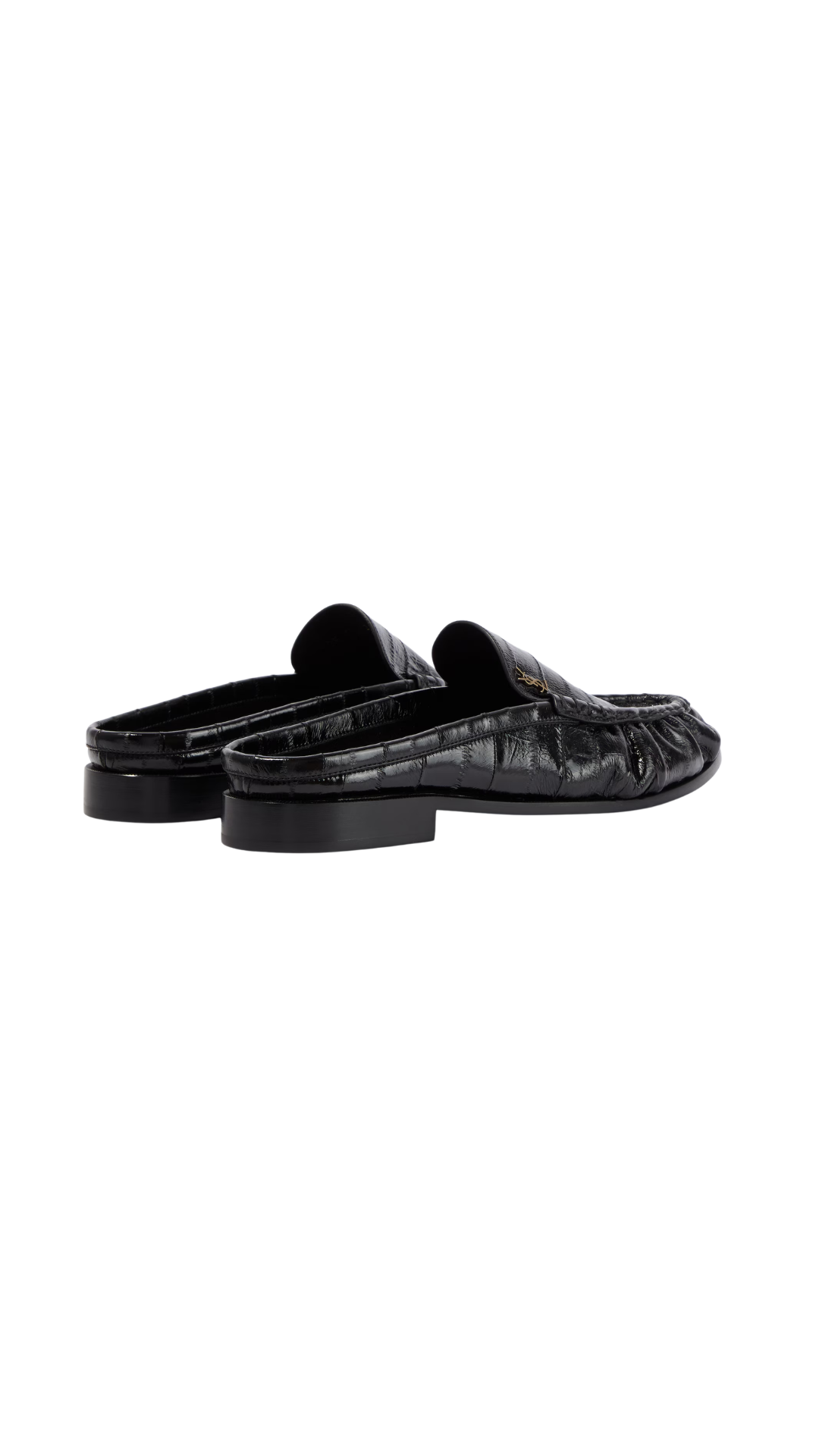 Le Loafer Eel Leather Mules in Black