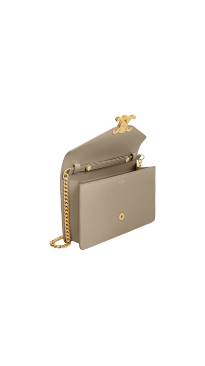 Wallet On Chain Margo in Modern Taupe Shiny Calfskin
