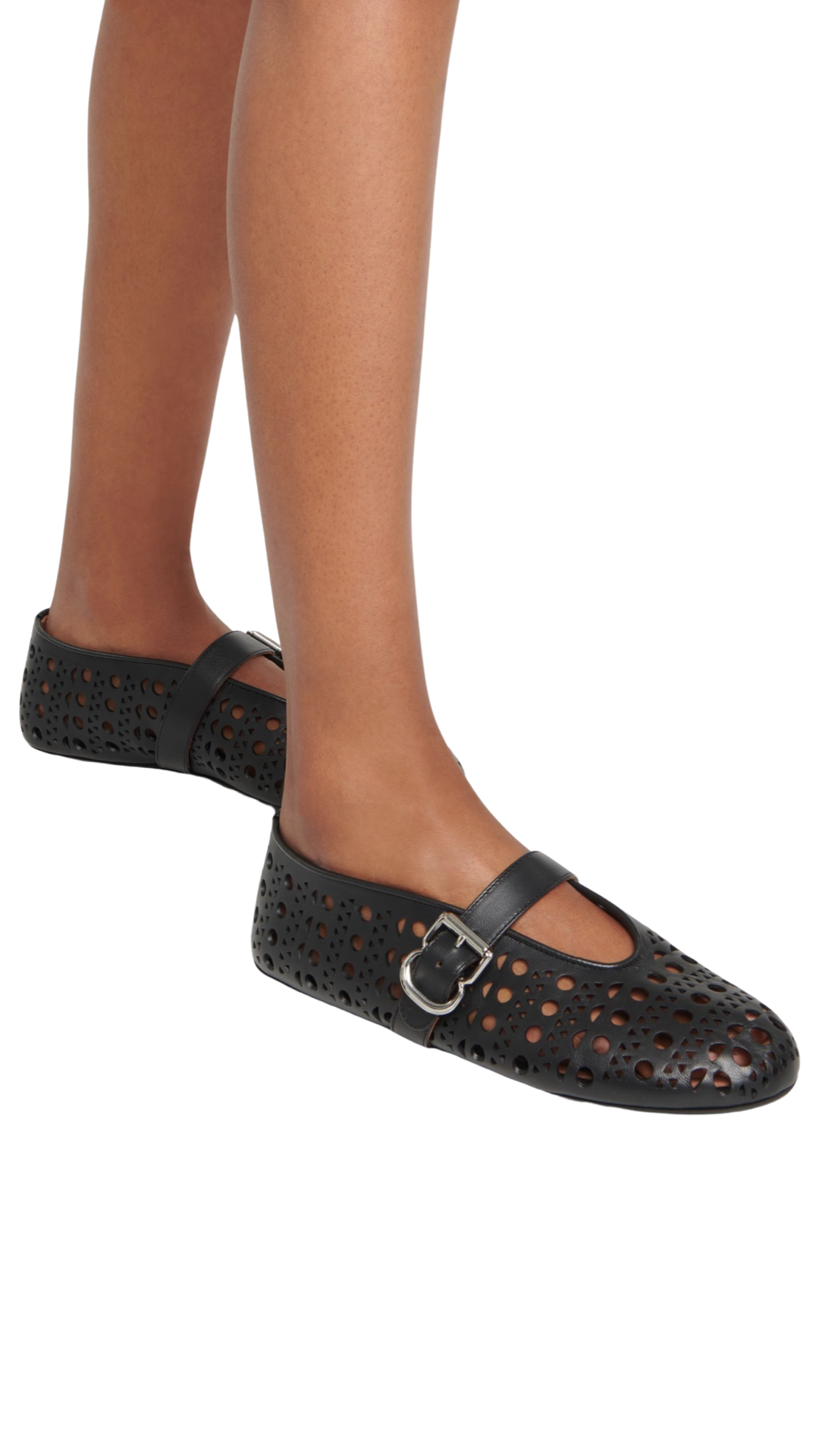 Ballet Flats in Vienne Lambskin in Black