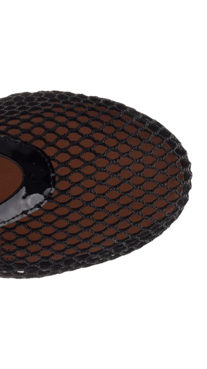 Ballet Flats in Fishnet Black