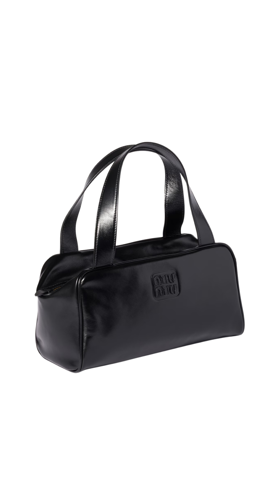 Leather Top-Handle Bag in Black