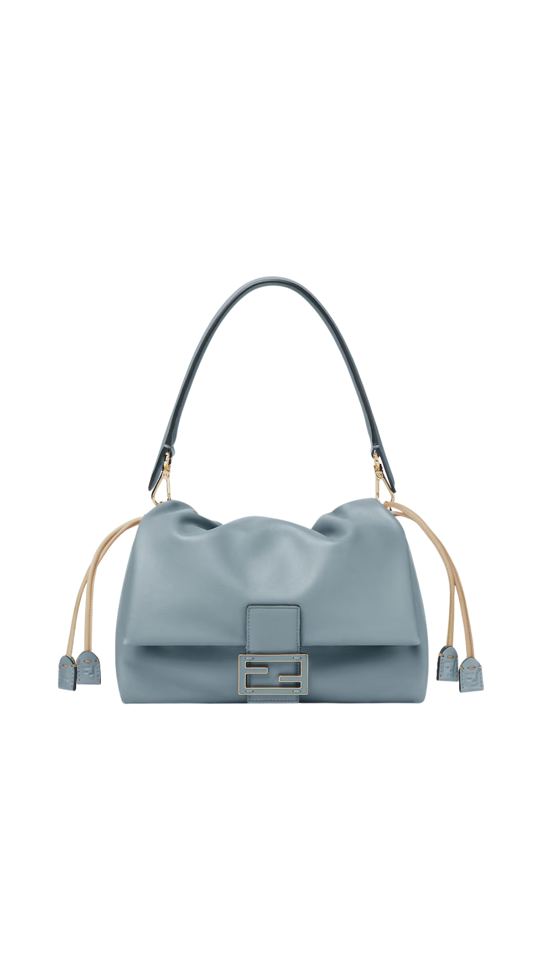 Mamma Baguette Medium in Mercury Blue Nappa Leather Bag