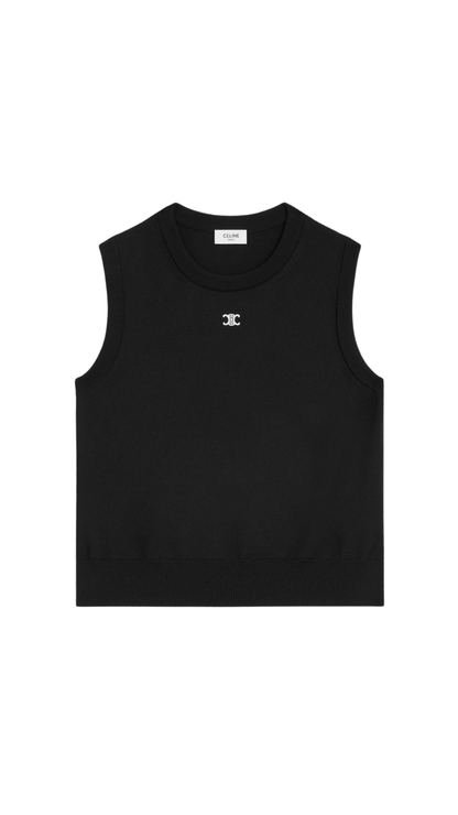 Top In Black Fine Wool