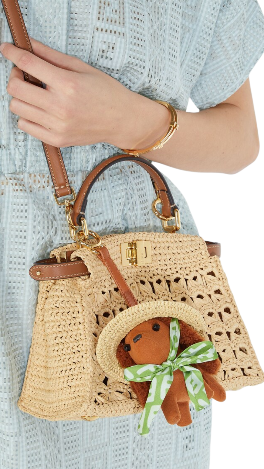 Peekaboo Mini Raspberry Peekaboo Mini in Raffia Bag with Openwork Weave – The Source
