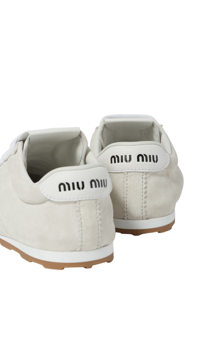 Plume Suede Sneakers in White