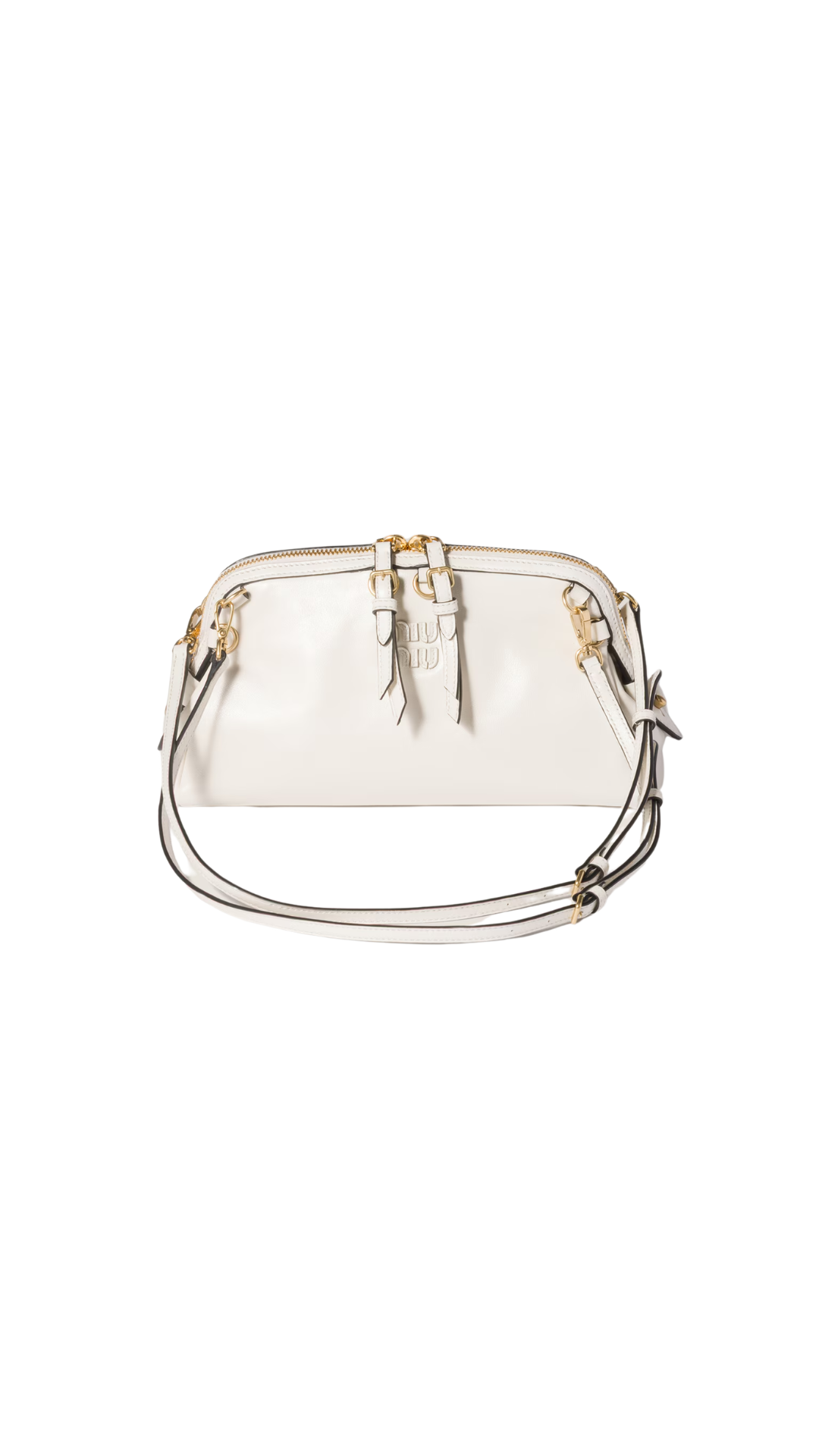 Caprice Leather Clutch in White