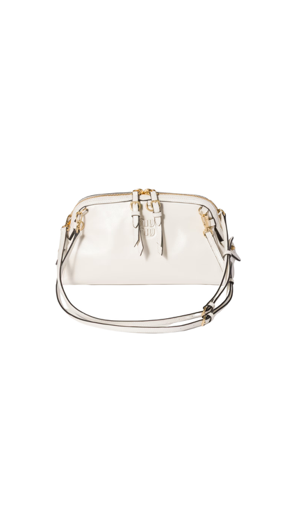Caprice Leather Clutch in White