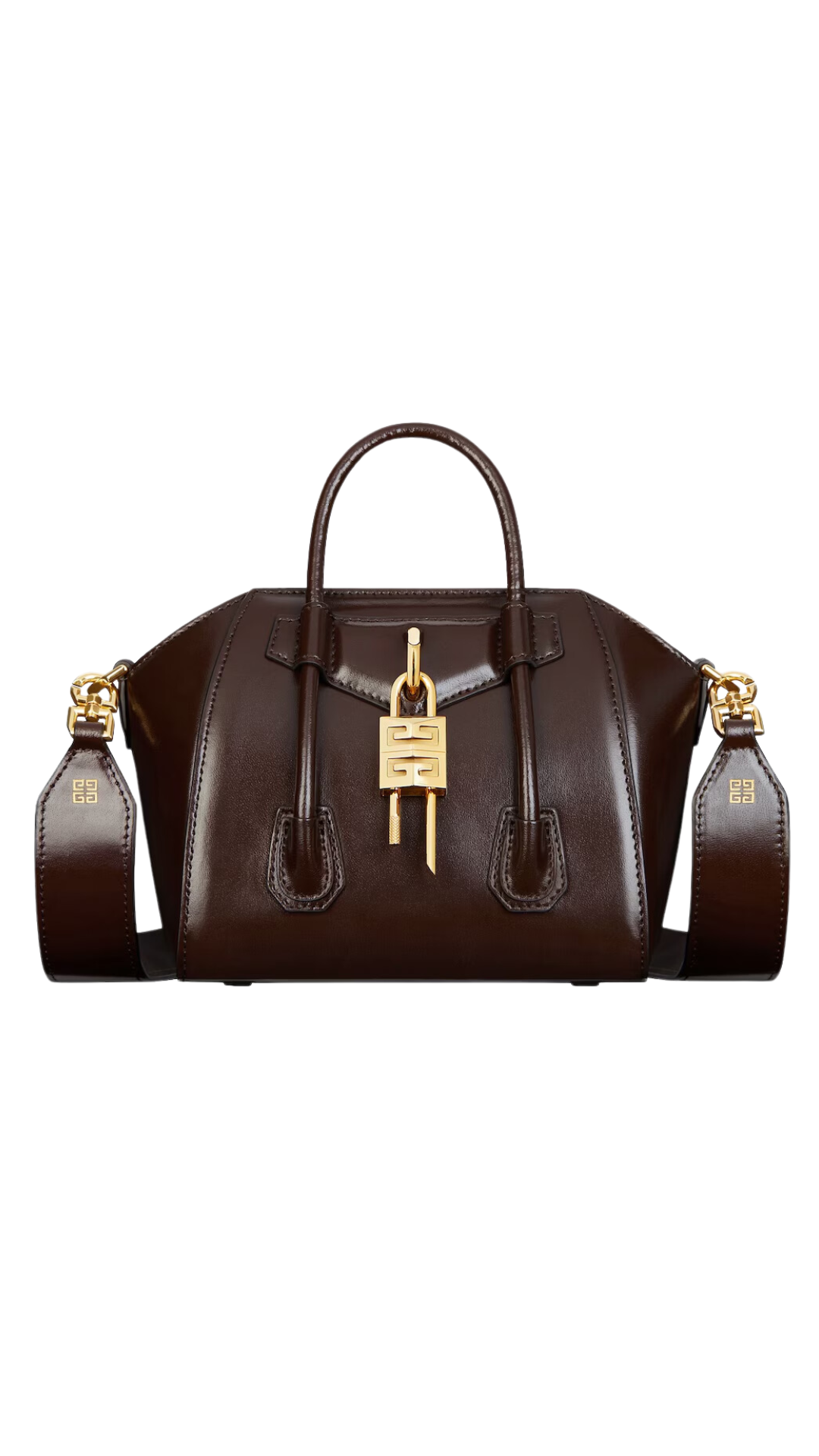 Antigona Toy Lock Bag in Box leather in Ebony Brown