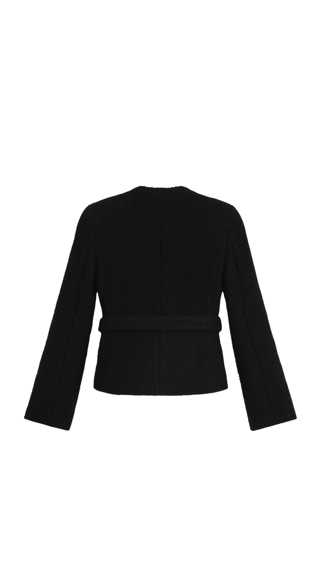 Jacket In Black Cashmere And Wool Natté