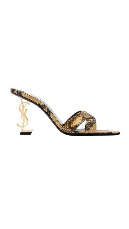 Opyum Mules in Python-Embossed Leather
