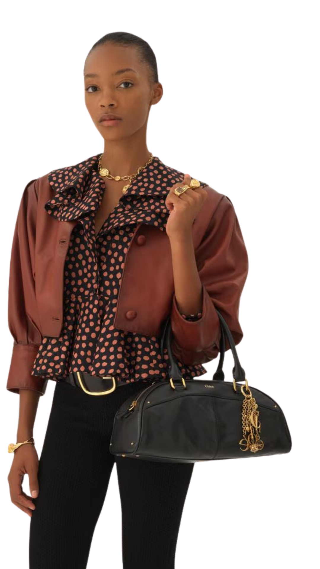 Bowling Bag In Black Soft Leather