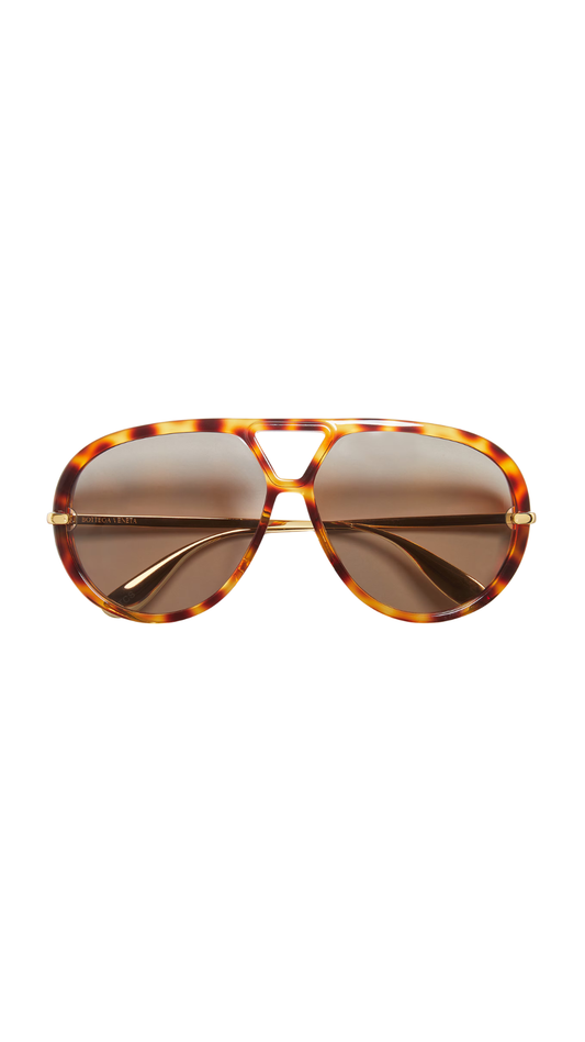 Classic Aviator Sunglasses in Havana/Brown