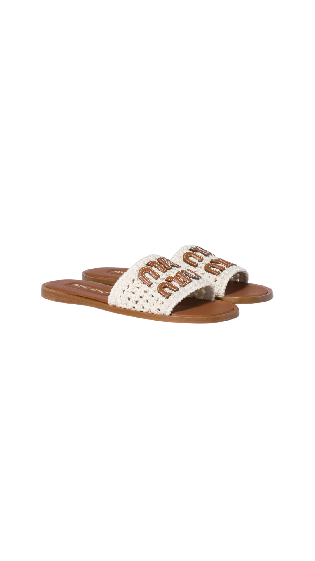 Chanclas de ganchillo y cuero en color marfil