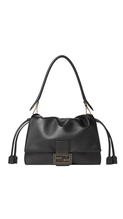 Bolso Mamma Baguette Mediano en Piel Nappa Negra
