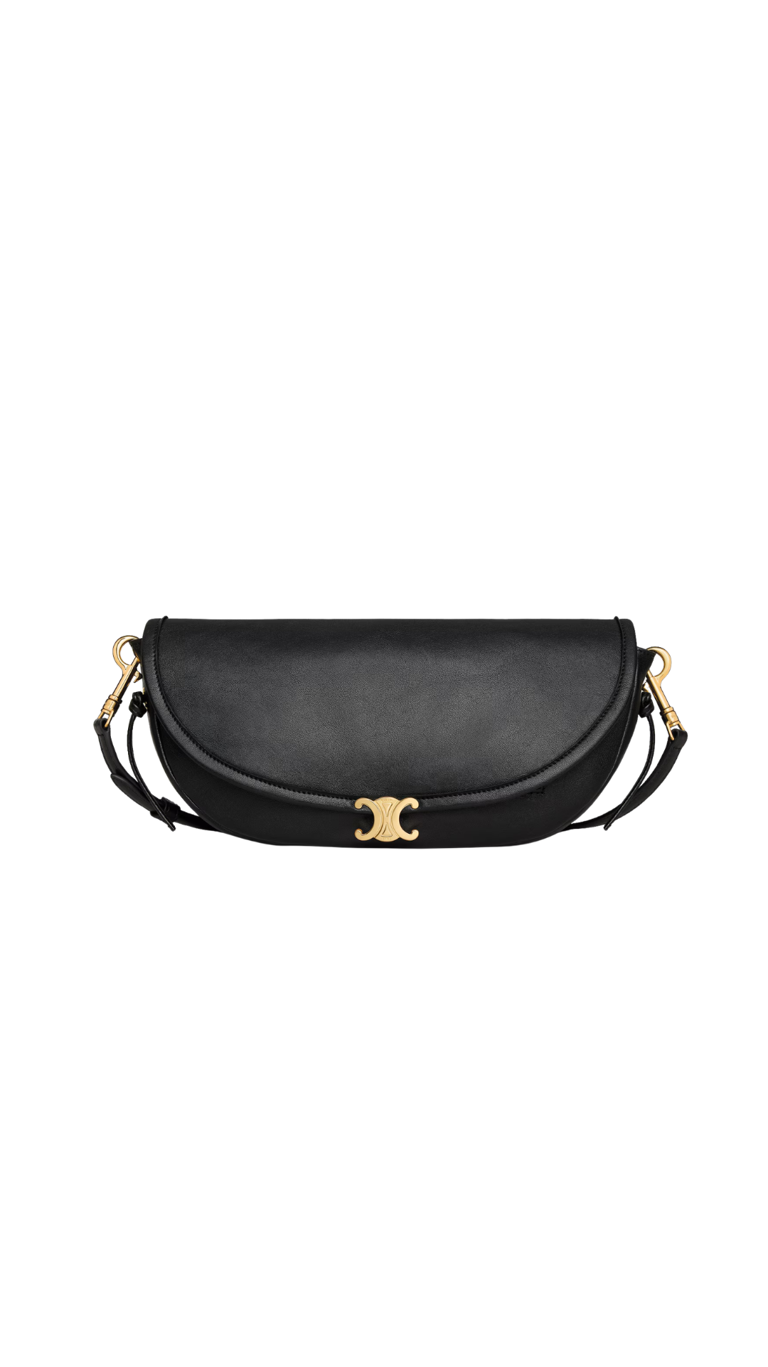 Little Halfmoon Soft Triomphe en piel de cordero brillante y flexible negra