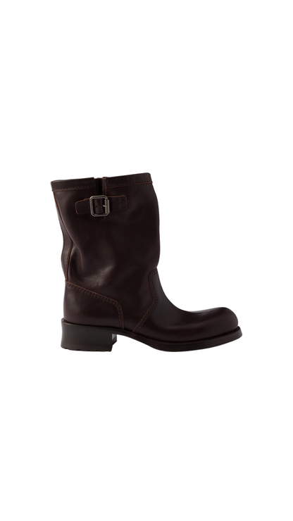 Leather Mid-Calf boots in Dark Brown
