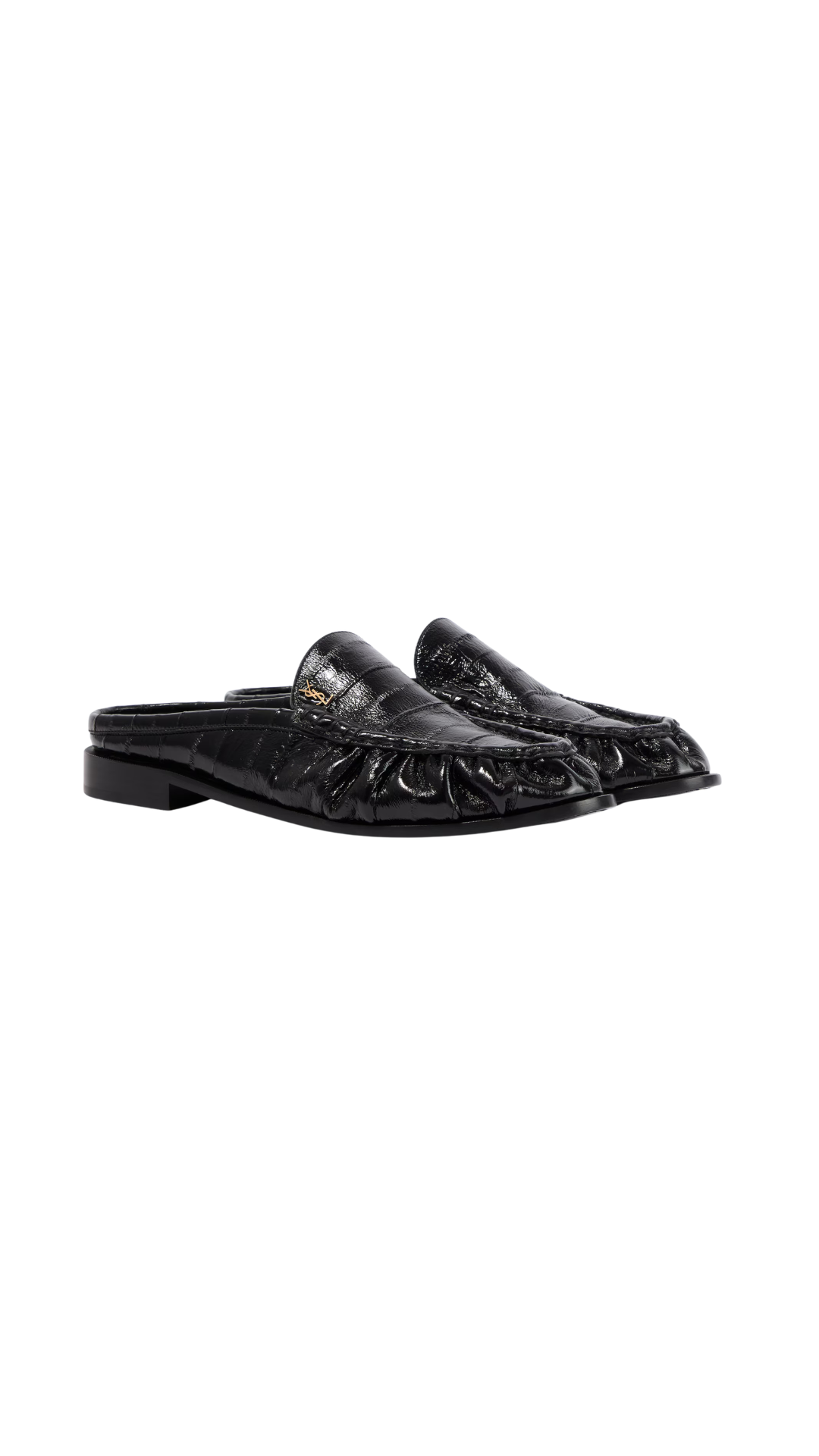 Le Loafer Eel Leather Mules in Black