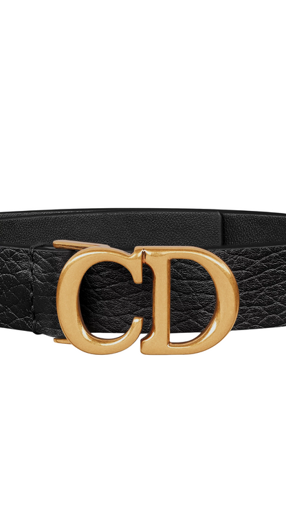 Saddle Belt in Grained Leather Black