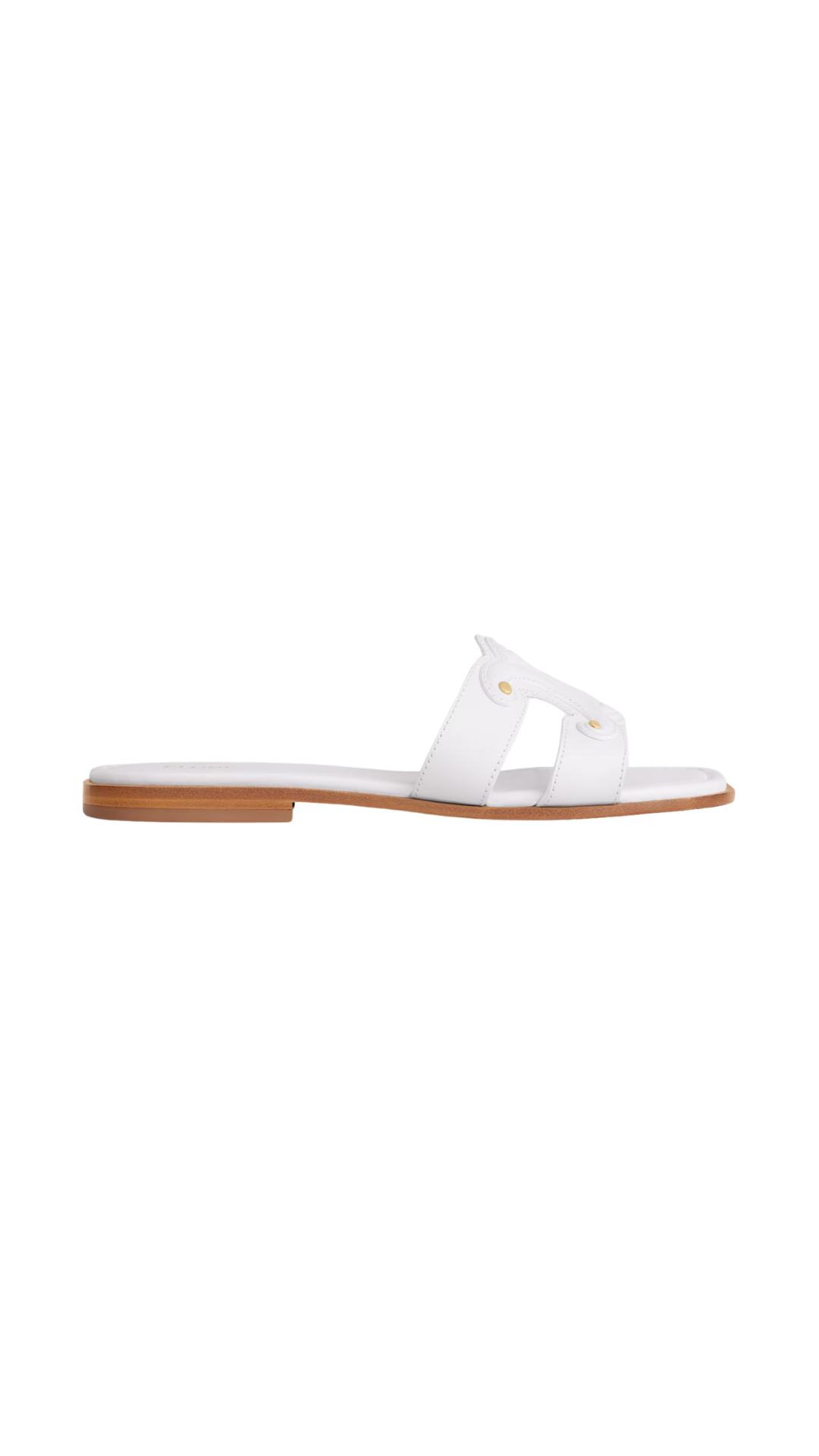 Marina Mule In White Calfskin