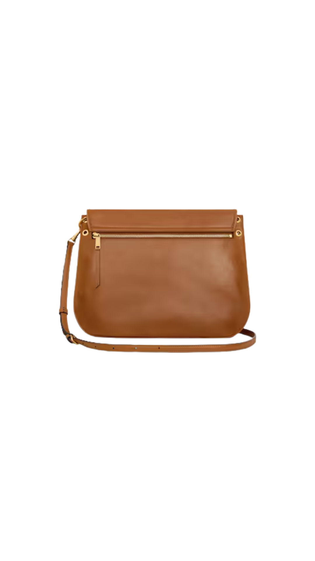 Bandolera Soft Triomphe de piel de cordero brillante flexible en color Tan