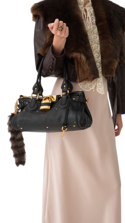 Paddington Bag In Black Grained Leather