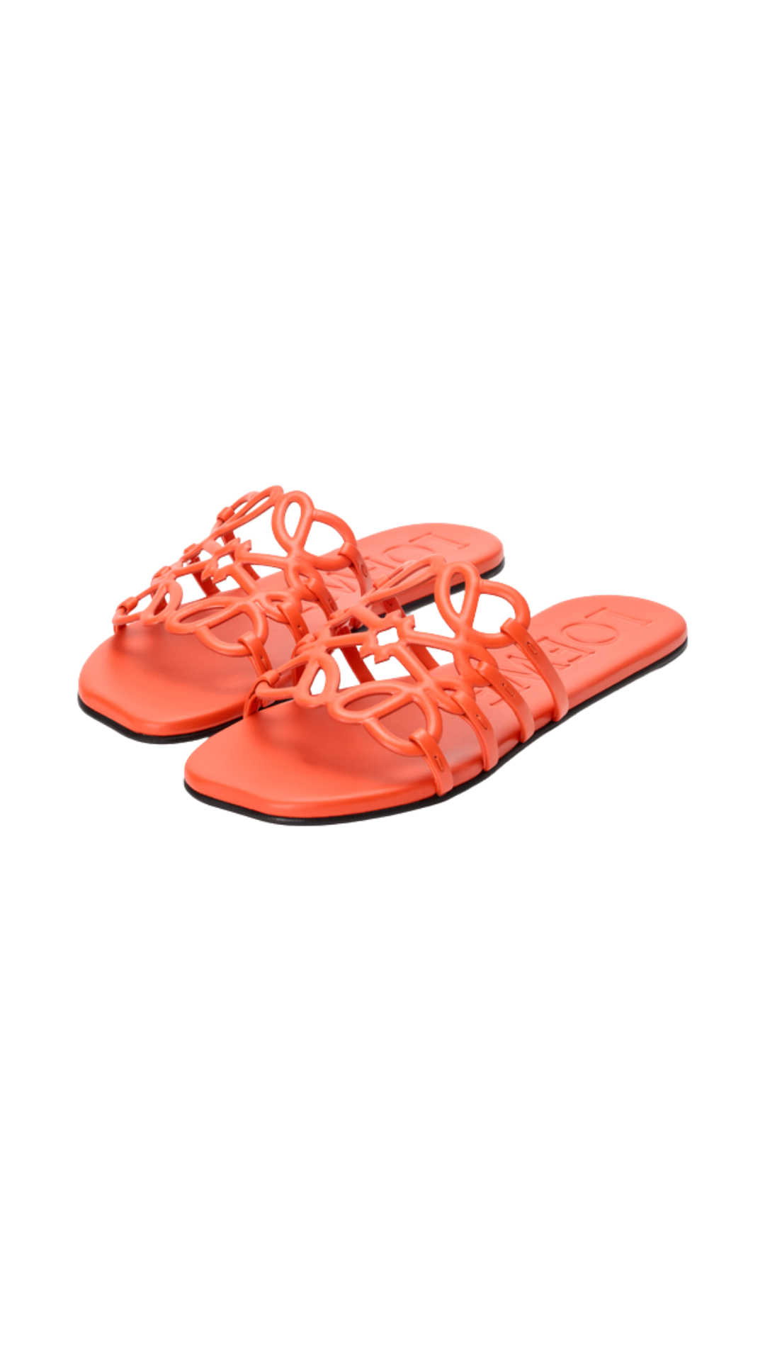 Petal Anagram Slide In Deep Saffron Soft Calfskin