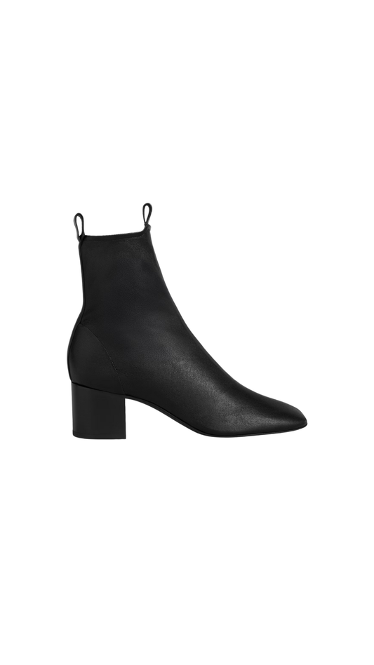 Cheri - Zipped Boot In Black Stretch Lambskin