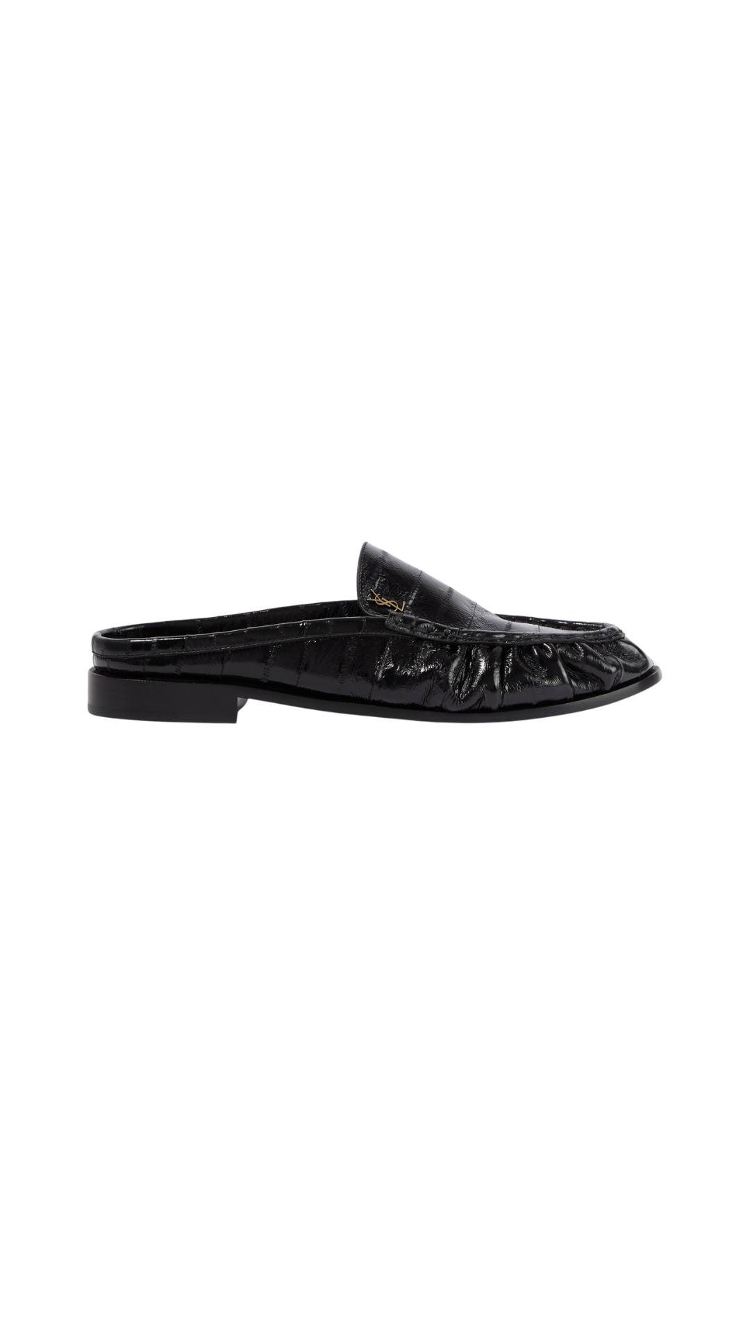 Le Loafer Eel Leather Mules in Black