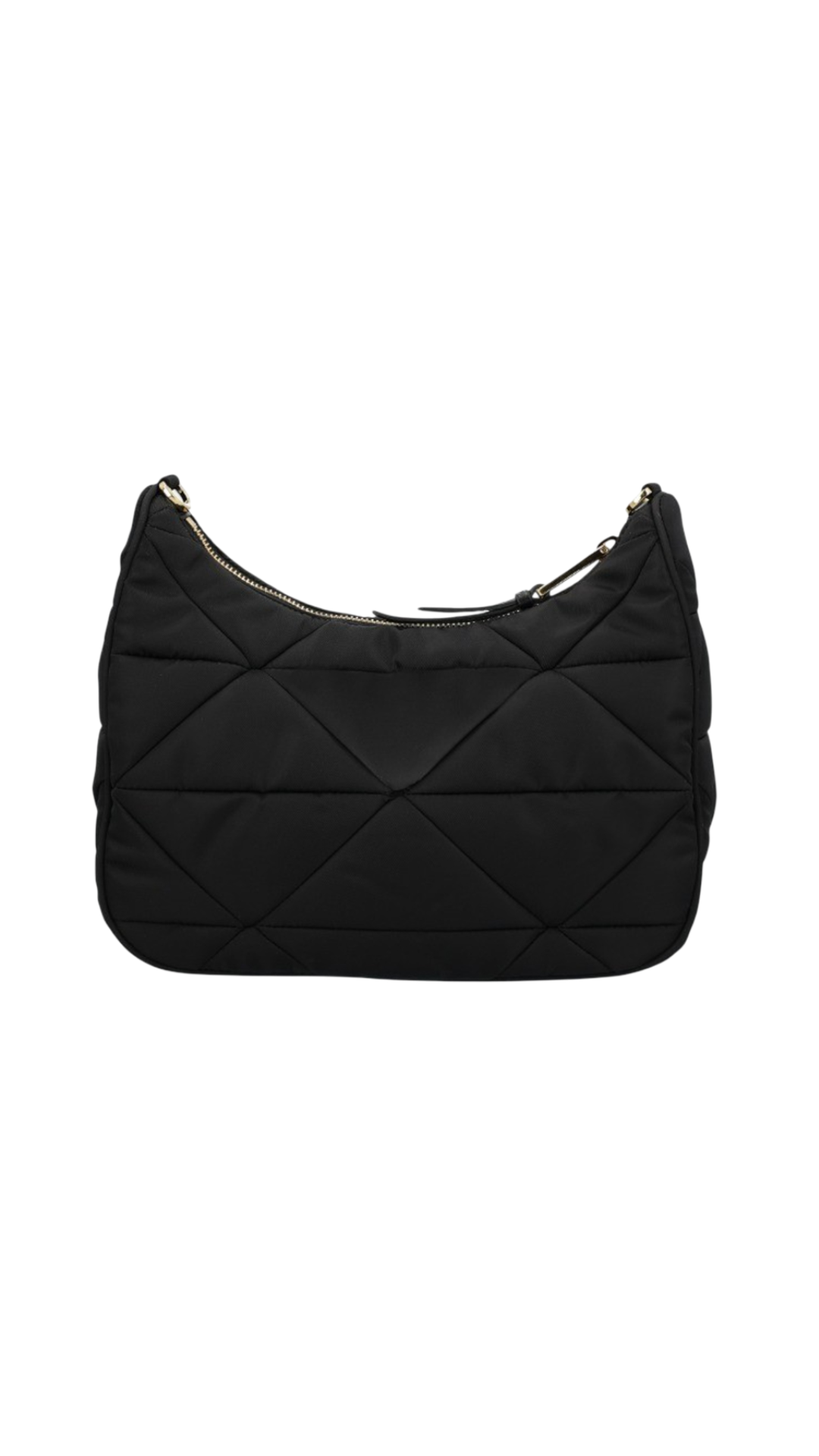 Padded Re-Nylon Shoulder Bag in Black