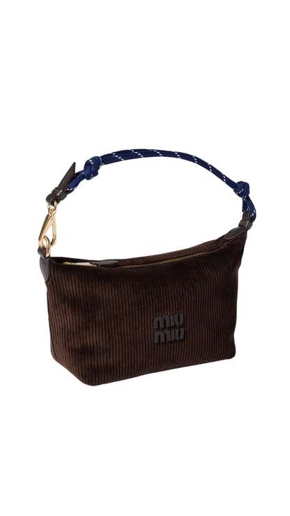 Corduroy Pouch in Ebony/Baltic Blue