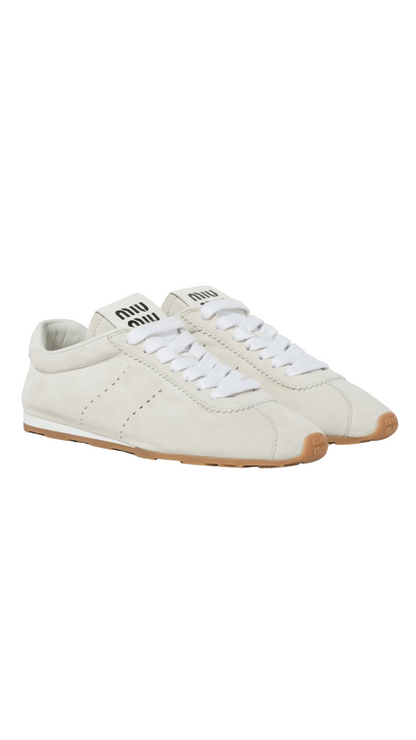 Plume Suede Sneakers in White